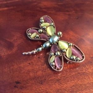 Gold tone multi color butterfly fashion pin